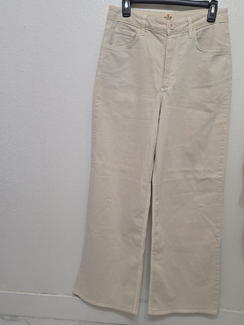 Marine Layer Women's Wide Leg Jeans in Cream